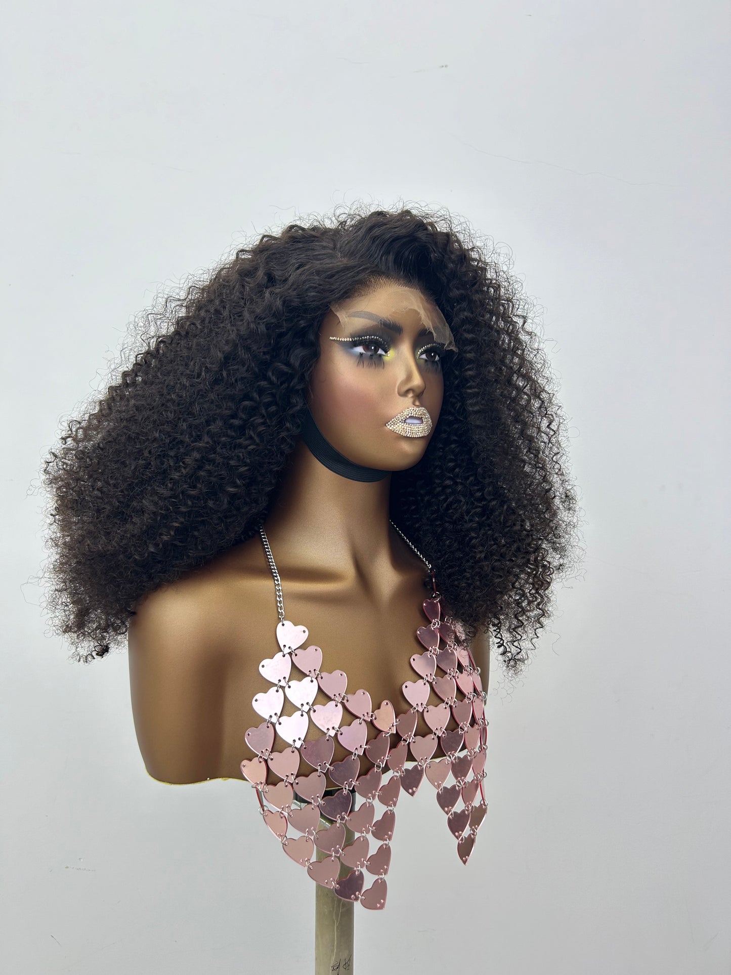 5×5 HD glueless lace wig 20inch,kinky curly